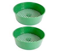VILLCASE 2 pièces Tamis de Jardin Plastique Vert Ø16cm Maille 6mm pour Tamisage du Sol Compost et Pierres Outil Résistant pour Filtrage de Particules et Plantation de Plantes Grasses
