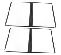VILLCASE 2 pièces Transparent PVC Menu Binder With Rounded Edges Loose Leaf Folder For Restaurant And Shop Menus Protective Cover For Easy Reading