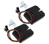 VILLCASE 2 Pièces Verrou Électromagnétique Intelligent et Multiples de Déverrouillage Noir sans Fil Gestion à Distance Métal et Plastique pour Distributeurs Automatiques et Casiers