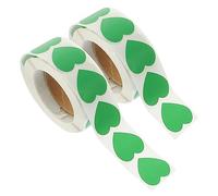 VILLCASE 2 Rouleaux Autocollants D'Amour Autocollants Verts En Forme De Coeur Étiquettes Autocollantes Autocollant Coeur D'Amour Autocollant D'Enveloppe