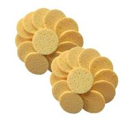VILLCASE 20 Disques Démaquillants Ronds en Éponge de Cellulose 60×8 Mm Couleur Chair, Coussinets Doux Visage, Coton à Maquillage Naturels, Nettoyage et Exfoliation Peau Quotidienne