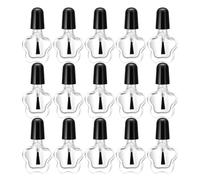 VILLCASE 20 Pièces Flacon de Vernis à Forme Cinq Branches en Verre Transparent 5 Ml Anti-roulement Prise pour Voyage et Salon