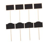 VILLCASE 20 pièces Mini Tableaux Ardoise Bois pour Jardin Étiquettes Plantes Créatives Panneaux Noirs Rectangulaires et Cintrés et Réutilisable Décoration Jardin et Potager