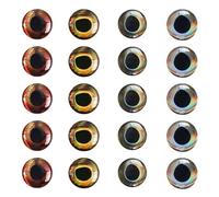 VILLCASE 20 Pièces Yeux de Leurre de Pêche 4d, Époxy pour Appâts | Yeux Holographiques Artificiels, Forme Ronde Pupilles Noires, Application Adhésive, pour Jigs et Créations Couleur Aléatoire