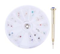 VILLCASE 24 Pièces Breloques Pendantes pour Ongles en Alliage Légères avec Outil de Perçage Manuel pour Percer Ongles, Coffret Présent pour Amateurs de Nail Art