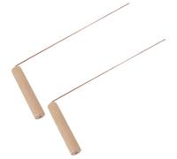 VILLCASE 2pcs Baguettes de Sourcier en Bois et Laiton, Outil de Sourcier Portable Surface Lisse, pour Activités Outdoor et Camping