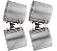 VILLCASE 2pcs Mangeoire à Oiseaux en Acier Inoxydable pour Cage, Bol d'eau et Nourriture pour Pigeon et Canari, Accessoire Solide Argenté pour Cage à Oiseaux