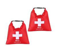 VILLCASE 2pcs Paquet Étanches de Premiers Secours en Nylon Portable et Compressible pour Activités de Plein Air et Navigation en Bateau, Couleur Rouge