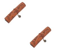 VILLCASE 2Pcs Rouleau Carte Au Trésor Trousse À Crayons Trousse À Crayons Retro Étui À Stylo Couverture Lisse Porte-Crayons + Crayon Étui À Stylo Plume Étui À Crayons Rétro À Crayons