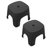 VILLCASE 2pcs Tabouret de Toilette en Plastique Noir Antidérapant Facile à Laver pour Salle de Bain Cuisine Marchepied Pratique et Robuste