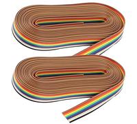 VILLCASE 2rouleaux Câble Ruban Plat Broches Lot De Câbles Arc--ciel Flexible Pour Électroniques à