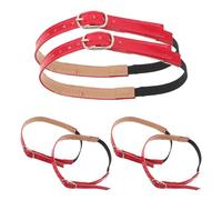 VILLCASE 3 Paires Lacets Élastiques Antidérapants pour Talons Hauts Rouges en Pu et Métal, Réglables Boucle, pour Chaussures de Mariée et Sandales Élégantes
