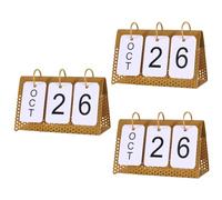 VILLCASE 3 Pièces 2023 calendrier de bureau 2023 petit calendrier mini calendrier debout bureautique accessoires calendrier mural décor calendrier de bureau en métal Ornement de maison