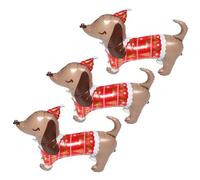 VILLCASE 3 Pièces Ballons de décoration de Noël ballon de Noël Fournitures fête des chiots joyeux noel pour Halloween Film d'aluminium