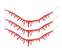 VILLCASE 3 Pièces Collier Effrayant pour Halloween en Plastique Rouge Apparence Réaliste et Forme Effrayante, Léger pour Costume et Soirée Folle en Ville