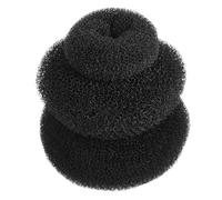 VILLCASE 3 Pièces Donut pour Chignon en Nylon Doux Noir, Accessoire Coiffure Charmant et Pratique pour Filles et Femmes, pour Diverses Occasions et Coiffures Élégantes