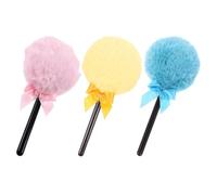 VILLCASE 3 Pièces Houppette à Poudre Réutilisable Style Sucette Manche en Peluche Douce, Absorption, pour Application de Maquillage Facile et Confortable