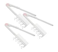 VILLCASE 3 Pièces Peigne Pliable en Plastique Blanc de V, Anti-statique et Résistant la Chaleur, Petit Peigne de Voyage Portable Usage Quotidien à Domicile