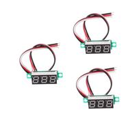 VILLCASE 3 Pièces Voltmètre Numérique LED Module avec Affichage Bleu Mesure Continu Câble Panneau Compact