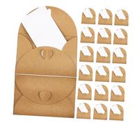 VILLCASE 30 Ensembles Mini Kraft Paper Envelopes With Heart Clasp And Blank Cards Credit Card Vintage Mini Envelopes For Wedding Birthday Graduation Party Invitations And Greetings