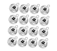 VILLCASE 30 pièces Mini Pendentifs Boule Disco Vintage pour DIY Bijoux Charms Porte-clés Boucles Oreilles Décoration Suspendue Années