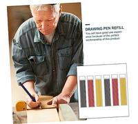 VILLCASE 36 Pièces de Crayon Menuisier Recharge Graphite pour Dessin et Marquage à Eau pour Charpentiers Architectes et Designers Boîtes Noir Rouge Jaune
