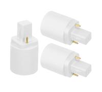 VILLCASE 3pcs Adaptateurs de Base de Lampe G24d vers E27 Plaque Conductrice en Cuivre Nickelé et Pbt Ignifuge, Convertisseur de Douilles de Lampe Polyvalent Supportant une Faible