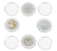 VILLCASE 4 Boîtes Nail Art Décorations Délicates pour Ongles en Perles Résine, Perles Mixtes, 4 Modèles, DIY Décoration D'ongles à Domicile, Création de Motifs