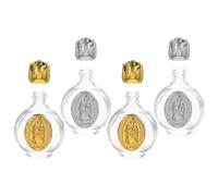VILLCASE 4 Pièces Bouteille en Verre pour Eau Bénite Design Élégant et Relief, Portable et Polyvalente, pour Bénédictions Familiales et Voyages Spirituels
