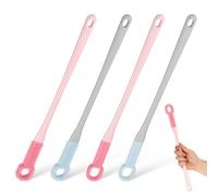 VILLCASE 4 Pièces Brosse Pieds en Silicone avec Manche Long, Brosse Nettoyante pour Orteils, Construction Solide et Nettoyage des Espaces
