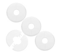 VILLCASE 4 pièces Cache-tuyau Mural Rond Blanc Cache-flasque Étanche pour Tuyaux Décoratif pour Cuisine et Sorties Climatisation Installation Facile sans Outil