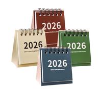 VILLCASE 4 Pièces Calendrier de Bureau Mini Format Calendrier Mensuel Compact à Spirale Double pour Organisation Quotidienne Au Bureau Maison