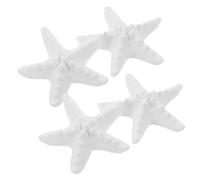 VILLCASE 4 Pièces Diffuseur D'aromathérapie en Plâtre Forme Étoile de Mer Blanc, Diffusion Continue de Parfum Sûr pour Voiture et Maison, Décoration Élégante