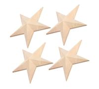 VILLCASE 4 Pièces Étoiles Sculpté Appliques Décoratives Européennes pour Meubles Ornements Massif Non Peint pour Portes Armoire Lits et Placards Accessoires DIY Vintage