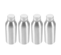 VILLCASE 4 Pièces Flacon Rechargeable en Aluminium 100ml avec Bouchon à Vis, Distributeur de Lotion Portable Élégant et Léger pour Soins Peau et Voyages Quotidiens