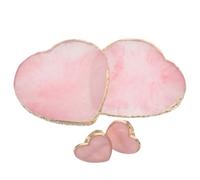 VILLCASE 4 Pièces Palette de Résine pour Nail Art de Cœur Rose avec Bord Doré, Surface Mate Antidérapante et Prise Confortable pour Salons et DIY