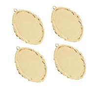 VILLCASE 4 Pièces Pendentifs Ovales Baroque Métal Décoré de Cadres pour Bijoux DIY Supports Sécurisés pour Perles Accessoires de Création de Colliers Raffinés