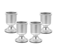 VILLCASE 4 Pièces Pieds de canapé de Meubles Pieds de Table Pieds de Remplacement de Meubles Pieds de vanité Jambes en métal Pied de Table canapés Pieds d'armoire Alliage d'aluminium Silver