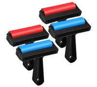 VILLCASE 4 Pièces Plastic Printmaking Rollers For Paper Crafts Anti-skid Ink Brayers For Stamping Scrapbooks DIY Art Projects