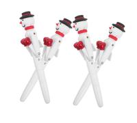 VILLCASE 4 pièces Stylo à Bille Gel Noël Interactif Stylo Décompression Bonhomme Bras de Boxe Fête de Noël et Anti-stress