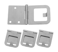 VILLCASE 4 Pièces Verrou de Fenêtre Acier Inoxydable avec Charnières Argentées Serrure Coulissante pour Portes Balcon et Fenêtres à Crémone Mécanisme Caché