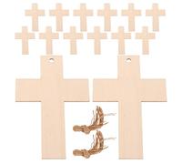 VILLCASE 40 Pièces Croix Bois Non Peintes pour Loisirs Créatifs Marque-pages à Suspendre Légers pour Projets DIY Religieux Cadeaux de Communion et Décoration Spirituelle