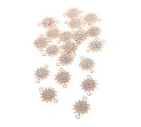 VILLCASE 40pièces Breloques Tournesol Strass Doré Connecteur Pour Bijoux Pendentifs Floraux Vintage Apprêts Pour Création Colliers Et Bracelets Accessoires Bohèmes