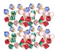 VILLCASE 40pièces Crystal Cube Charms Set Decorative Dangle Pendants For Jewelry Making DIY Earrings Necklaces Bracelets