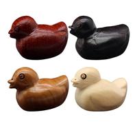 VILLCASE 4pcs Figurines Miniatures en Bois Canard Décoratif pour Bricolage Pendants Suspendus, Accessoires Créatifs pour Décoration de Paquet et DIY