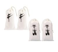 VILLCASE 4pièces Sac de Rangement à Cordon pour Chaussures de Danse Classique Pochette de Transport pour Ballerines Organisateur pour Petites Filles Danseuses