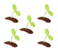 VILLCASE 5 Pièces Pince à Cheveux Artisanale Tressée Forme de Petite Pousse Verte Accessoire Léger et Délicat pour Coiffure Naturelle Quotidienne