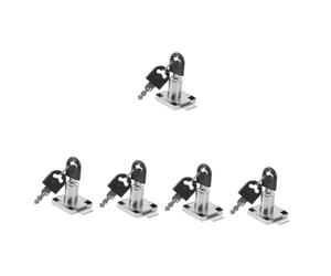 VILLCASE 5 Pièces Serrure pour Armoires avec Verrouillage pour Protection des Biens Serrure Acier Inoxydable Durable pour Électriques Privés