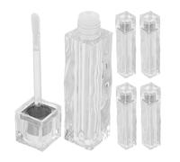 VILLCASE 5 Pièces Tube de Gloss à Lèvres Vide Transparent en As avec Motif Vague et Forme Cube de Glace, Confortable à Tenir, pour Présentoirs Cosmétiques et Transport