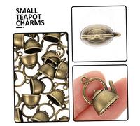 VILLCASE 50 pièces Small Teapot Charms DIY Alloy Pendant For Jewelry Making Key Ring Hanging Accessories Set